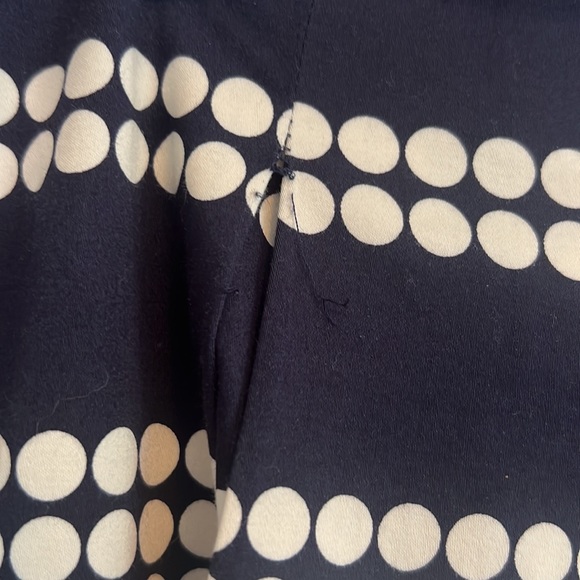 Navy and White polka dot Talbots A-Line skirt 8P - Picture 3 of 3